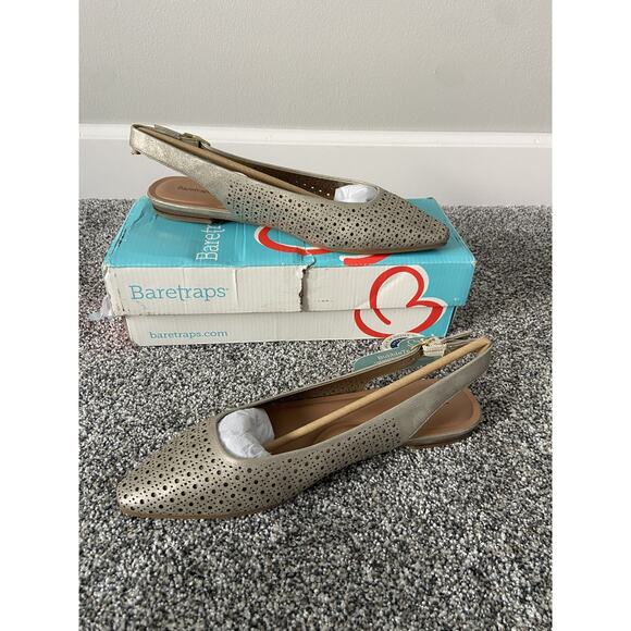 Women’s Baretraps Riva Slingback Flats Champagne Size 9 NIB - Picture 2 of 6